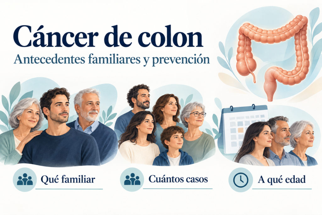 Antecedentes familiares de cáncer de colon: qué familiar lo tuvo, cuántos casos hay y a qué edad se diagnosticaron
